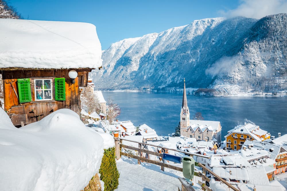 Wintersport in Oostenrijk: Hallstatt dorp