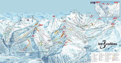 Pistekaart Les 3 Vallées