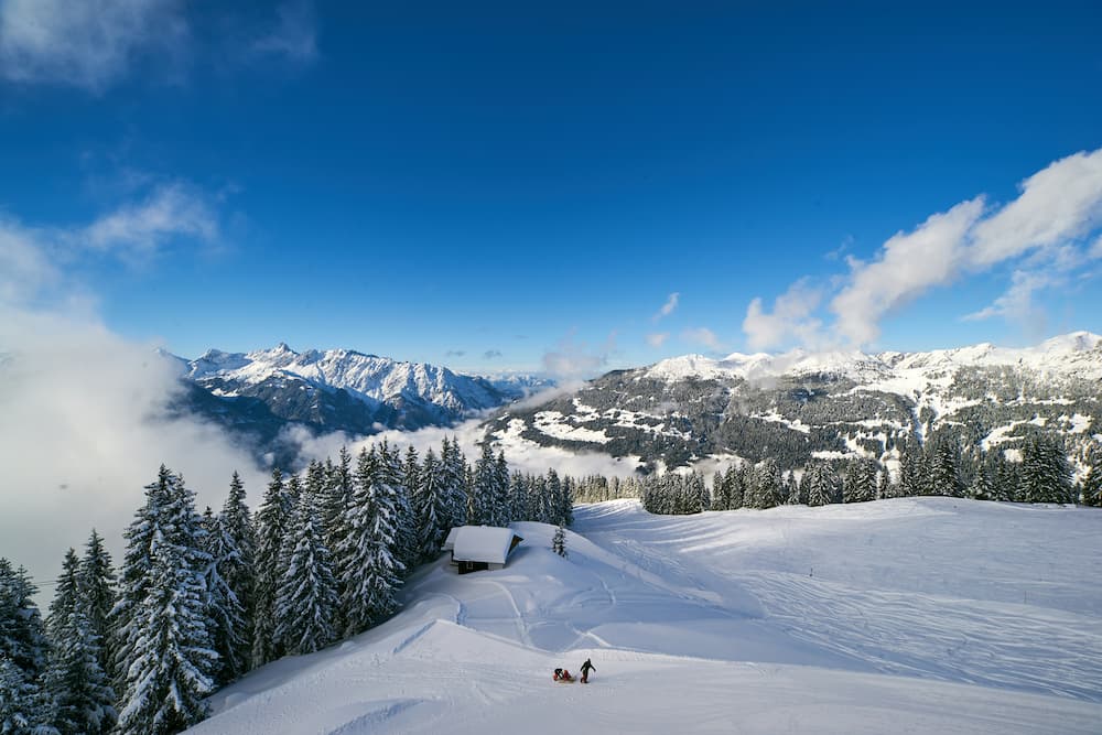 Wintersport in Oostenrijk in Silvretta Montafon met een berg