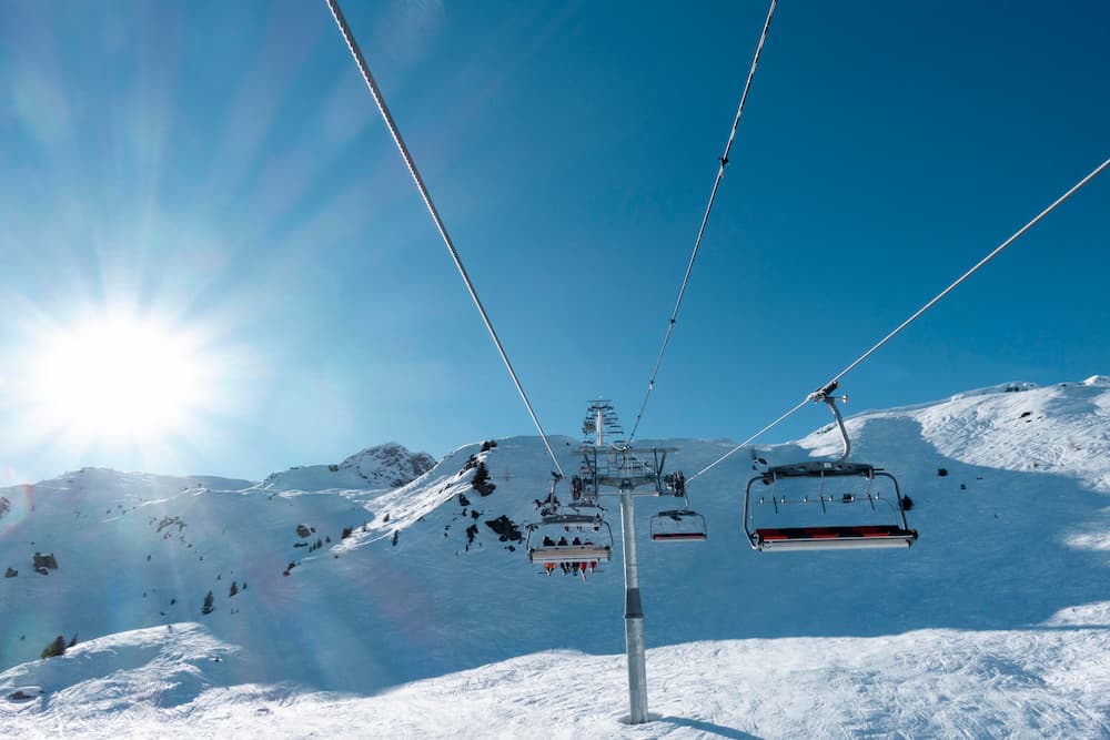 Wintersport in Frankrijk: skilift in Les Arcs