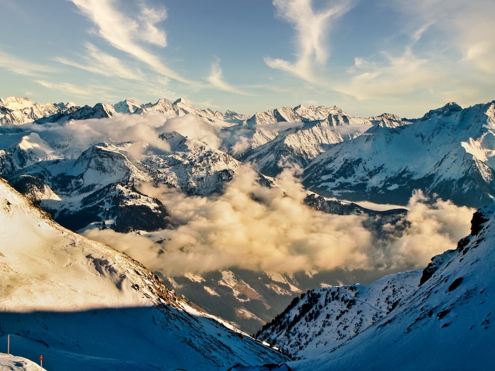 Uitzicht bij Hochfügen in Oostenrijk richting de Zugspitze
