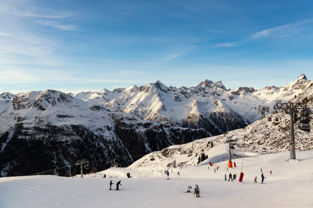 Wintersport in Ischgl in Oostenrijk: de piste