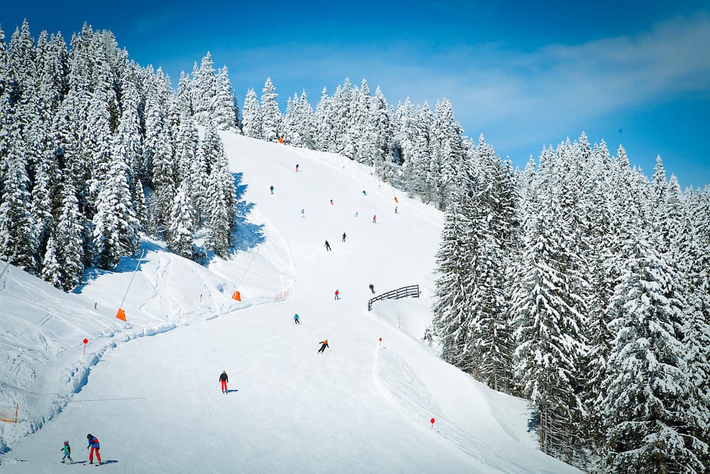 Wintersport in Oostenrijk: piste in Kitzbühel