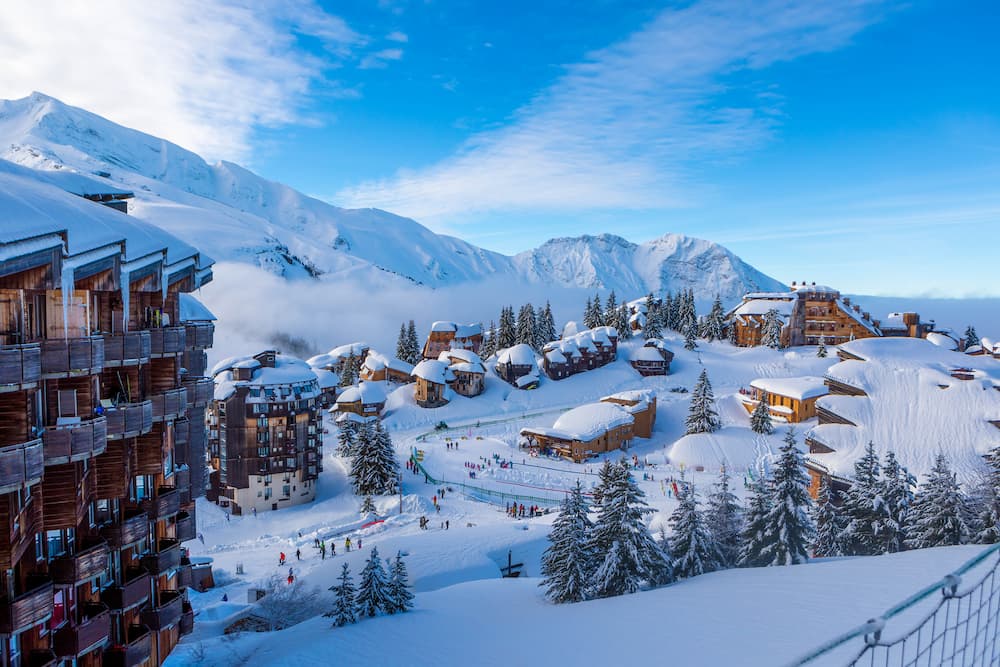 Wintersport in Avoriaz: dorp in Frankrijk