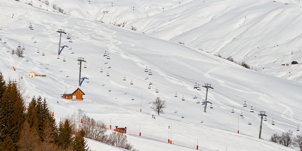 Wintersport in Les Sybelles in Frankrijk: Skilift