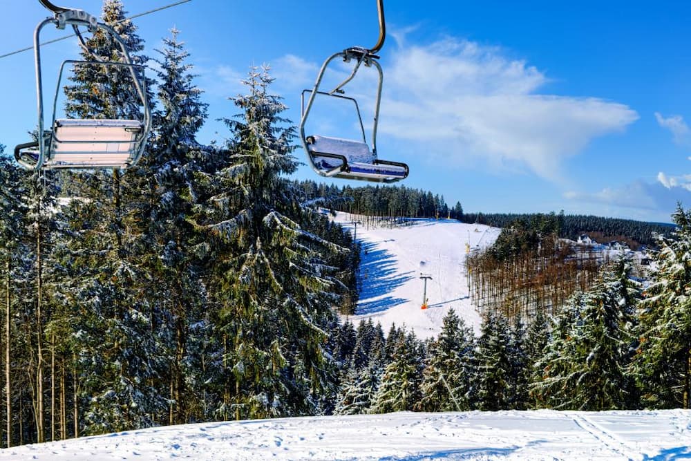 Skigebied vlak bij Winterberg