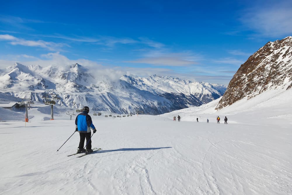 Skier in Hochgurgl in Oostenrijk